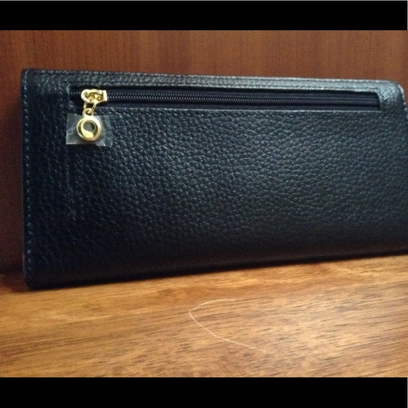 Black faux leather long wallet - Picture 2 of 5